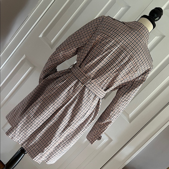 Talbots Polished Plaid Checkered Trench Coat in Petite L - Picture 6 of 16